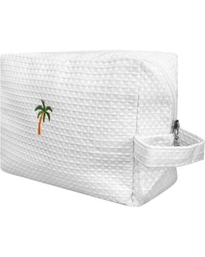 Lilly Loves Palm Tree Cosmetic Bag - White