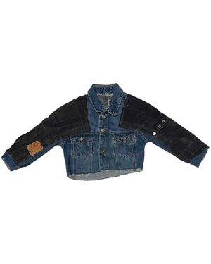 Zasta Studio Frayed Fusion Denim Crop Jacket G - Blue
