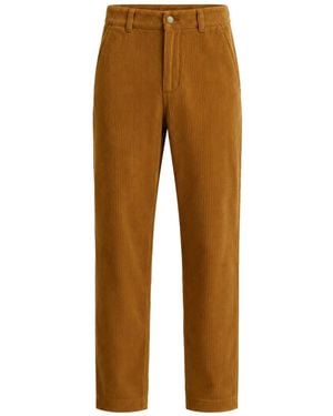 Luroq London Straight Cord Trousers - Brown