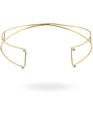 LINYA JEWELLERY Bead Pearl Choker - White