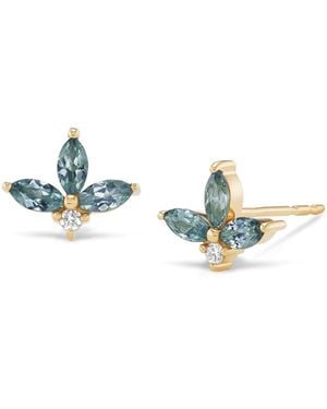 Talismania Jewelry Vesper Montana Sapphire & Diamond Cluster Stud Earrings - Blue