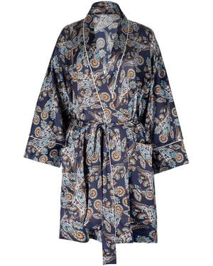 Oh!Zuza Neutrals Silk Robe - Blue