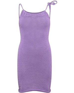 Gunda Hafner Ltd Jasmin Fitted Knit Tube Dress With Scooped Back - Purple