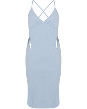 Sour Figs Cut-Out Midi Slip Dress - Blue