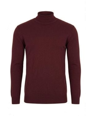 Ron Tomson Roll Neck Knit Jumper - Purple