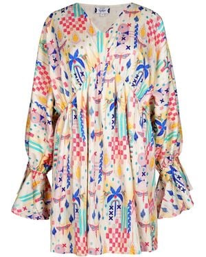Maison Qala Neutrals Memory Dress - Blue