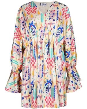 Maison Qala Neutrals Memory Dress - Blue