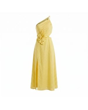 Yumi Kim Romy Chartreuse Linen Dress - Yellow