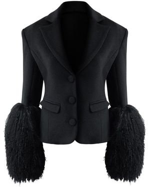 OW Collection Frances Wool Blazer - Black