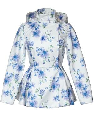 RainSisters Jacket With Detachable Hood And Flower Print Whisper - Blue