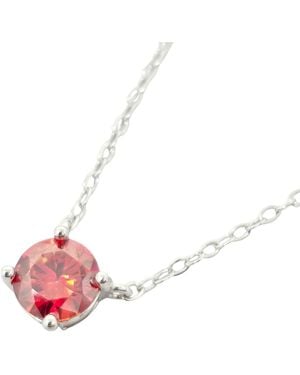 Harfi Ruby Moissanite Crystal Sterling Necklace - Pink