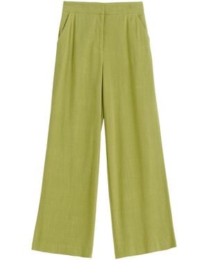Louche Tilde Linen Mix Straight Leg Trouser - Green