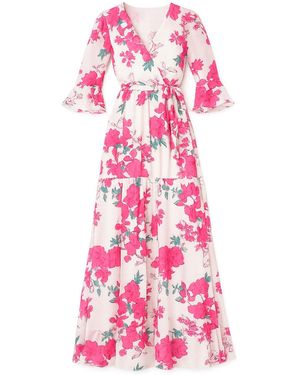 Yumi' Blossom Print Maxi Wrap Dress - Pink
