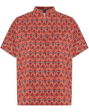 Exquise Belt Sleeve Shirt - Red