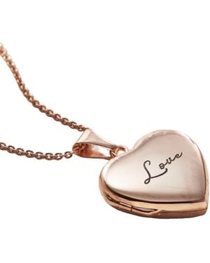 Posh Totty Designs Rose Gold Plated Script 'love' Heart Locket Necklace - Pink