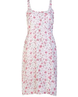 REISTOR Fitted Knee Length Floral Crepe Dress - Purple