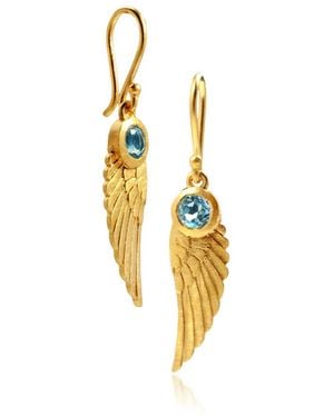 Moon London Angel Wing Topaz Earrings - Metallic