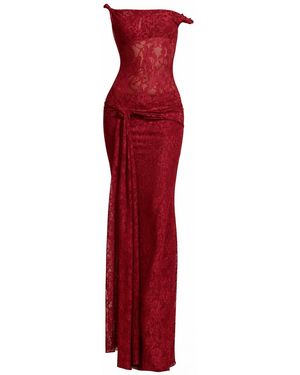 Date Boutique Mars Lace Maxi Dress - Red