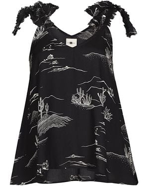 Em & Shi Arizona Tie Up Top - Black