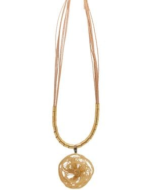 Nart Nature Making Art The Rose Hand Twisted Wire Necklace - Metallic
