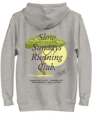 Anchor and Crew Heather Savannah Slow Sundays Running Club Cotton Blend Hoodie - Grey