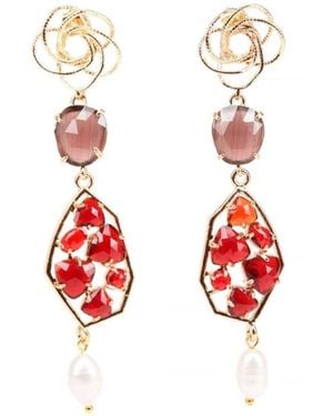 Addicted Giunone Chandelier Earrings Color - Red