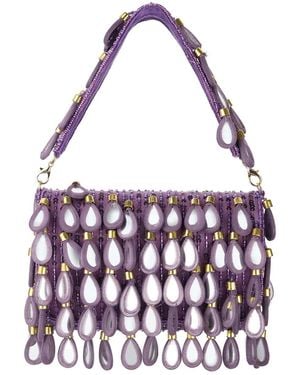 Pode Rain Beaded Shoulder Bag - Purple