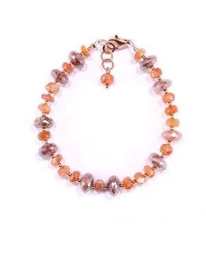 Mineralgems•Studio Rose Sunstone And Moonstone Bracelet - Pink