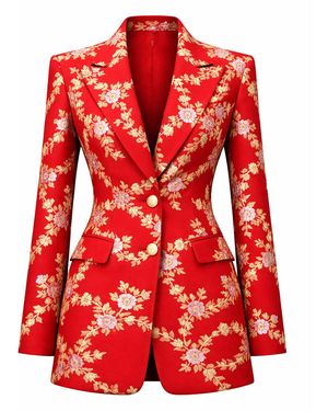 Richa Sharma Luxury Handcrafted Tailored Brocade Silk Blazer