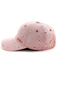 DORIA 1905 Denim Holes Baseball Cap - Pink