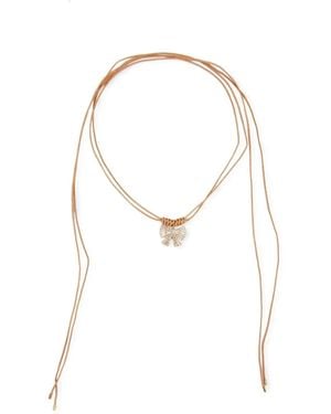 Saachi Crystal Bow Leather Choker - Multicolour