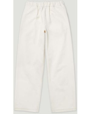 Heidi Stutt Straight-Leg Cotton-Canvas Trousers - White