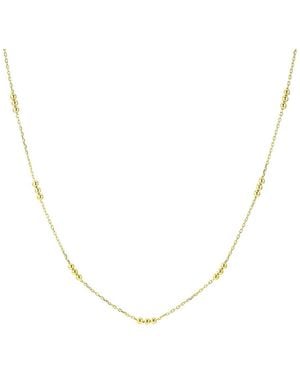 Nazzar Mini Trio Bead Station Chain Necklace - Metallic