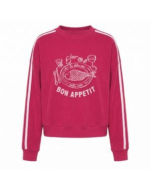Palm Collective Bon Appetit Fleece Sweater - Pink