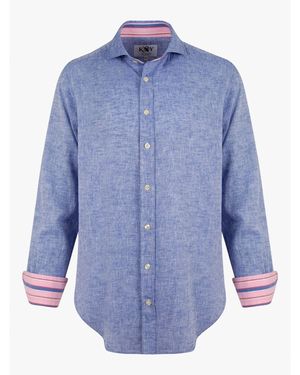 Koy Clothing Mida Cotton Linen Shirt - Blue