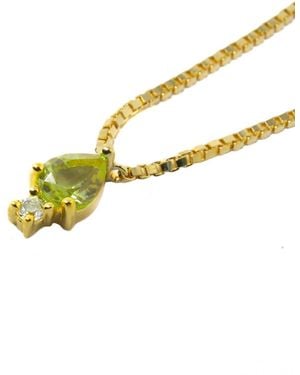 NASI SILVER Pear Atarah Necklace- Peridot & Topaz - Yellow