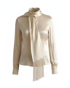 Centre Piece Neutrals Mercer Scarf Top Ecru - White