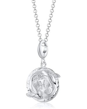 Lily Charmed Sterling Pisces Zodiac Charm Necklace - White
