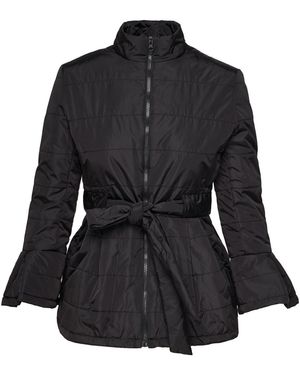 concept A trois Short Padded Jacket With Flared Sleeves - Black