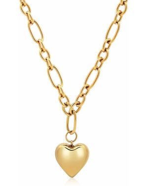 Nialaya Cable Choker With Chunky Heart Pendant - Metallic