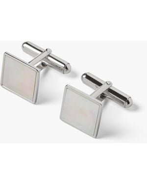 Simon Carter Mother Of Pearl Square Cufflink - Metallic