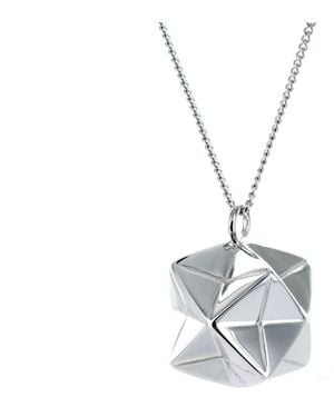 Origami Jewellery Magic Ball Necklace Sterling - Metallic