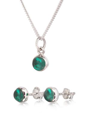 The Jewellery Store London May Birthstone Jewelry Set With Emerald - White