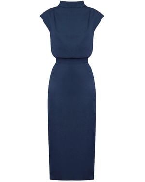 UNDRESS Tessa Royal Short Kimono Sleeves Midi Dress - Blue