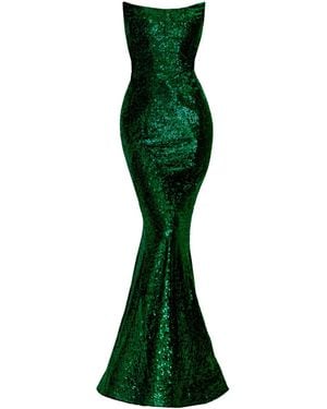 Angelika Jozefczyk Merlin Sequin Evening Gown Emerald - Green