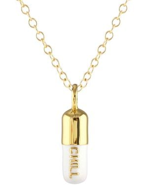 Kris Nations Chill Pill Enamel Necklace Filled & Enamel - Metallic