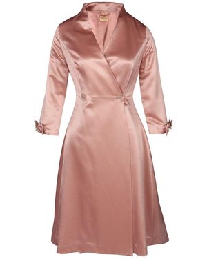 Santinni 'Astor' 100% Wool & Silk Dress Coat - Pink