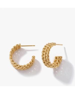 Elk & Bloom Triple Twisted C 14K Huggie Hoops - White