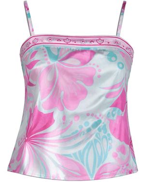 LOVEIST STORE Linda Satin Cami Top – Printed Summer Strap Top - Purple