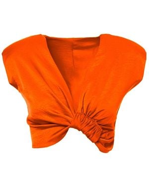 BLUZAT Knotted Top - Orange